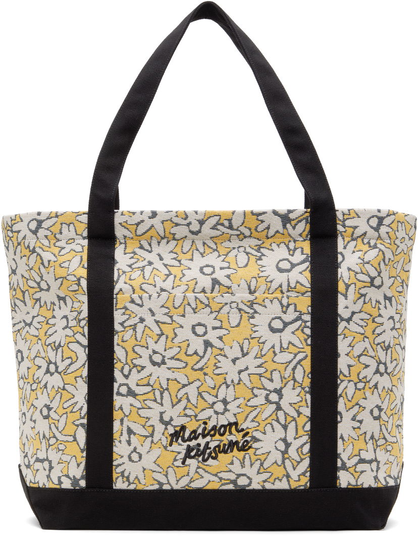 сумка-тоут MAISON KITSUNÉ Maison Kitsuné Daisy Field Jacquard Tote Bag Жовтий | OW05121WB0023