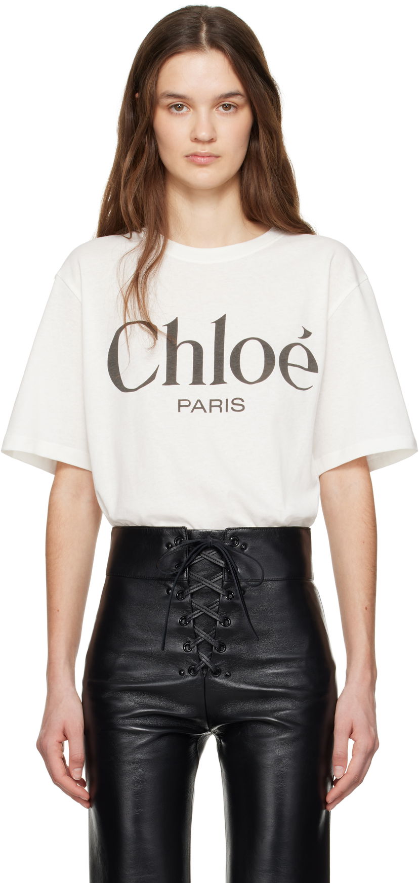 Футболка CHLOÉ Chloé Oversized Logo T-Shirt білий | CH25SJH20191