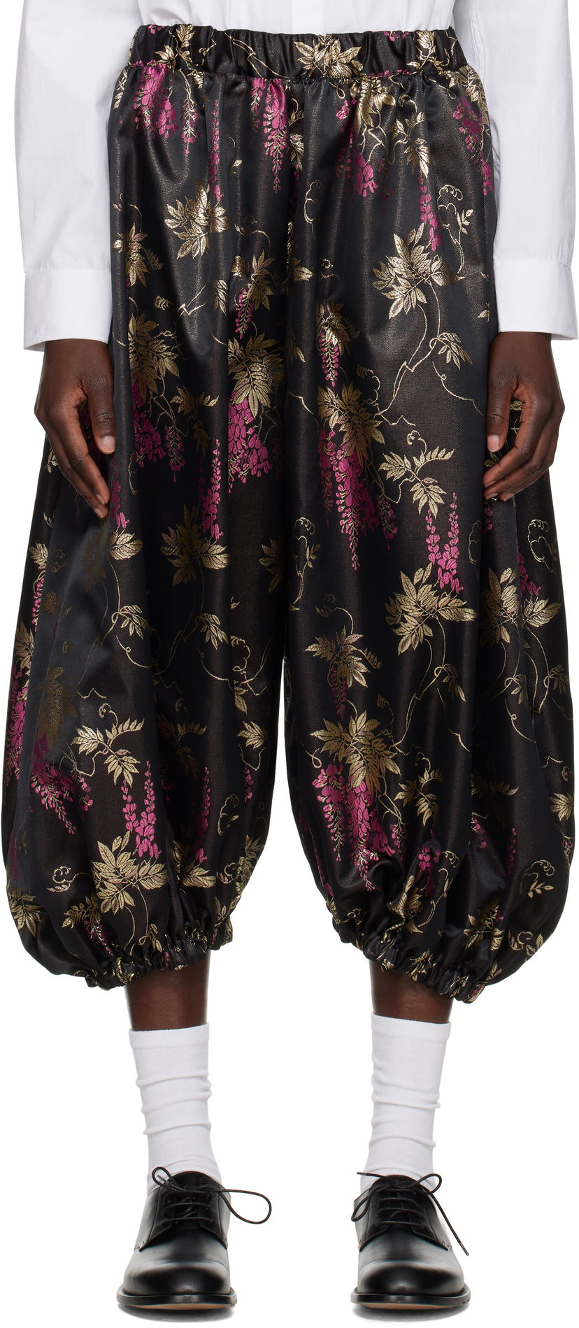 Шорти Comme des Garçons Comme des Garçons Jacquard Bloom Balloon Trousers чорний | RO-P003-051-1