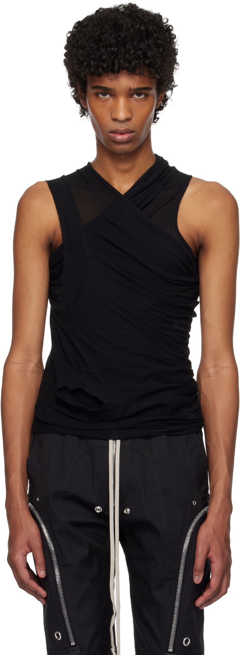 Безрукавка Rick Owens Rick Owens Hollywood Banana Sleeveless Top чорний | RU01E5100 UC