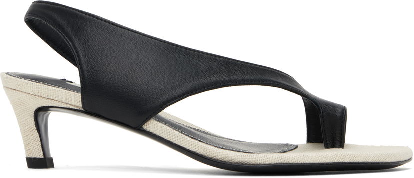 Аксесуари TOTEME TOTEME Leather Thong Heeled Sandals чорний | 252-WAS0201-LE0104