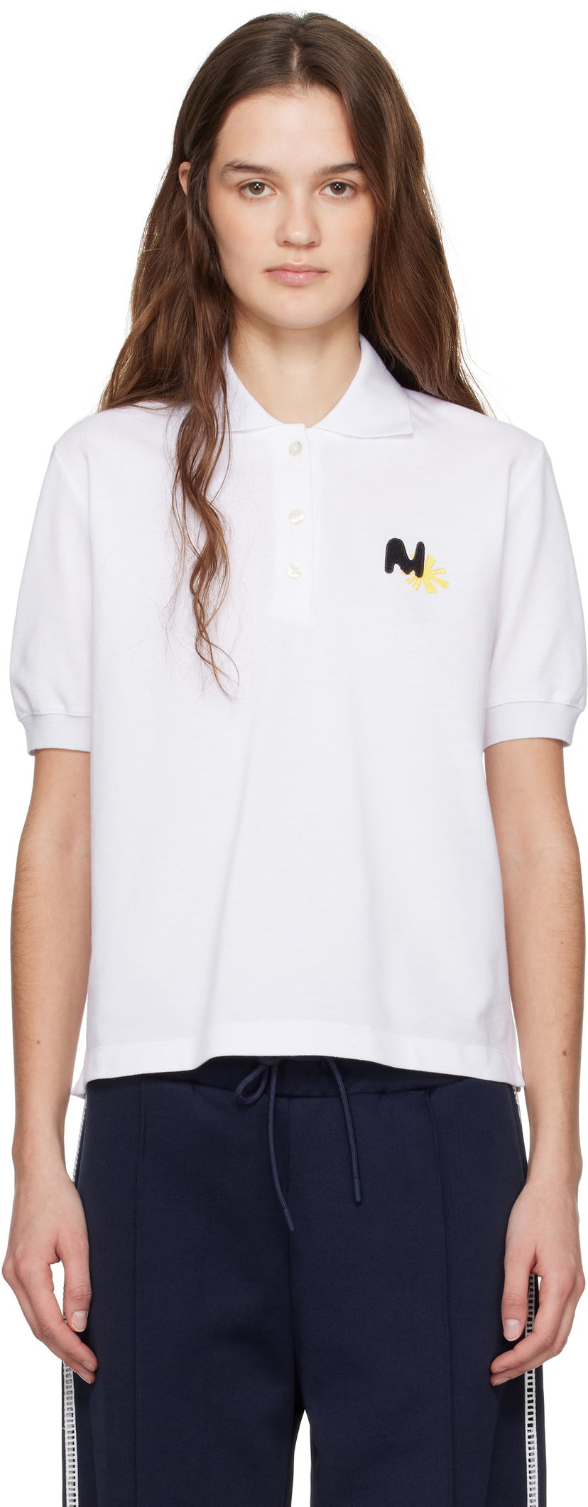 Сорочка поло MSGM MSGM Logo Patch Polo білий | 3841MDM80 257137