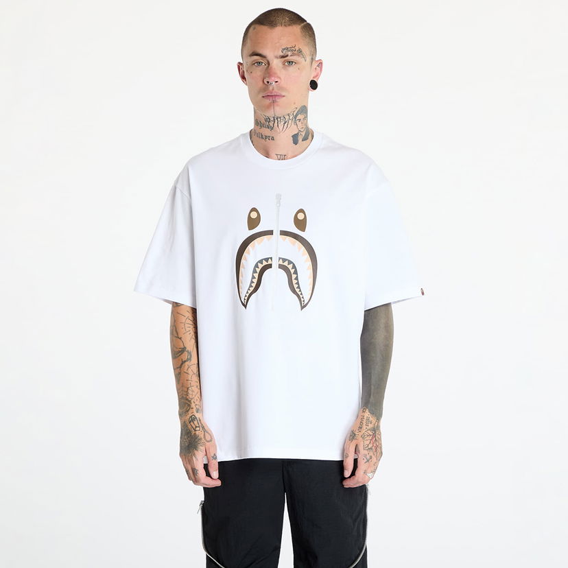 Футболка BAPE Shark Tee White білий | 001TEK701312M WHT