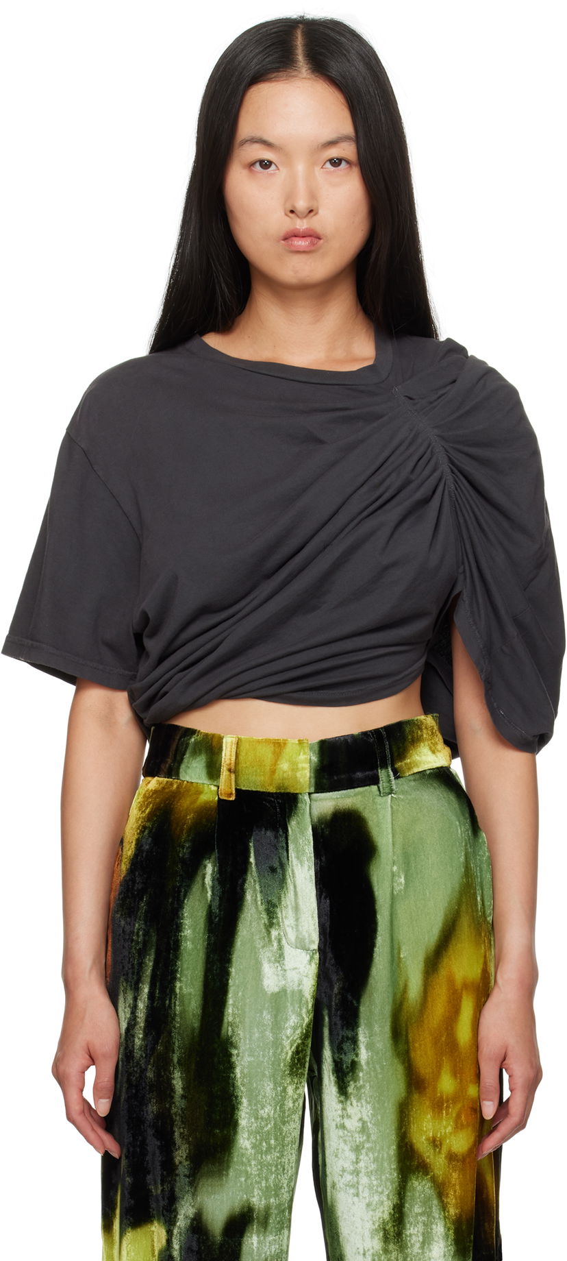 Футболка Collina Strada Collina Strada Draped T-Shirt чорний | XX3395