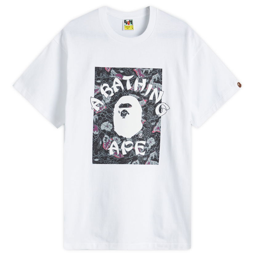 Футболка BAPE Japanese Tattoo Camo College T-Shirt білий | 001TEK801027M-WH2