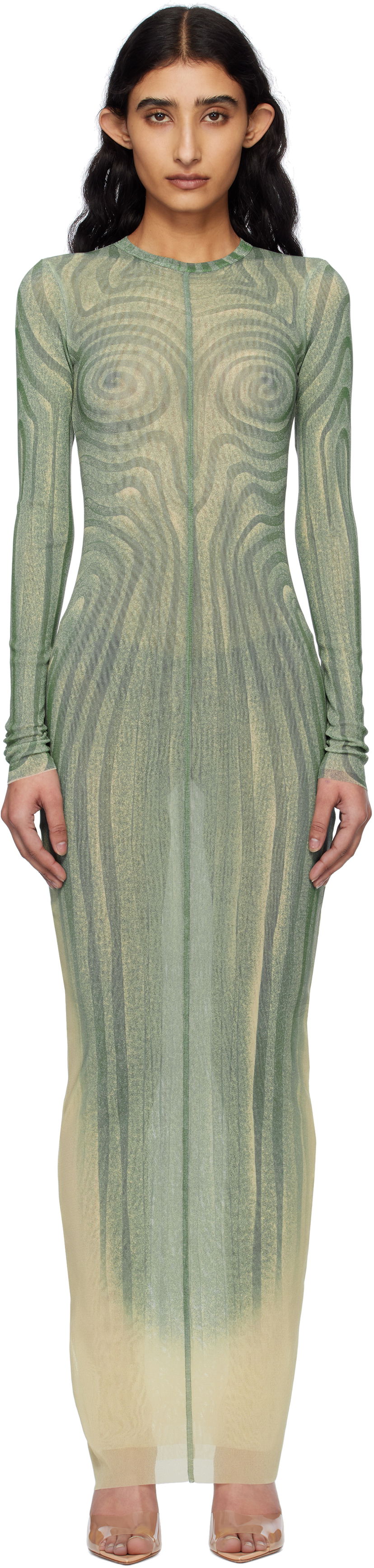 плаття Jean Paul Gaultier Jean Paul Gaultier 'The Long Spirale' Maxi Dress Зелений | 25/34-F-RO390-T587-0351