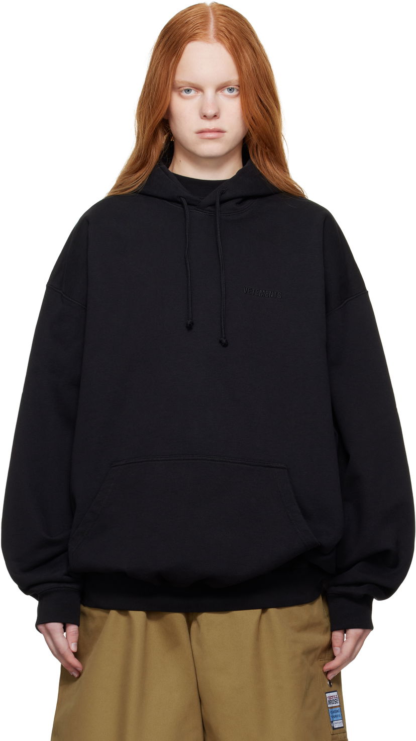 Світшоти VETEMENTS Vetements Logo Oversized Hoodie чорний | UH76HD100B