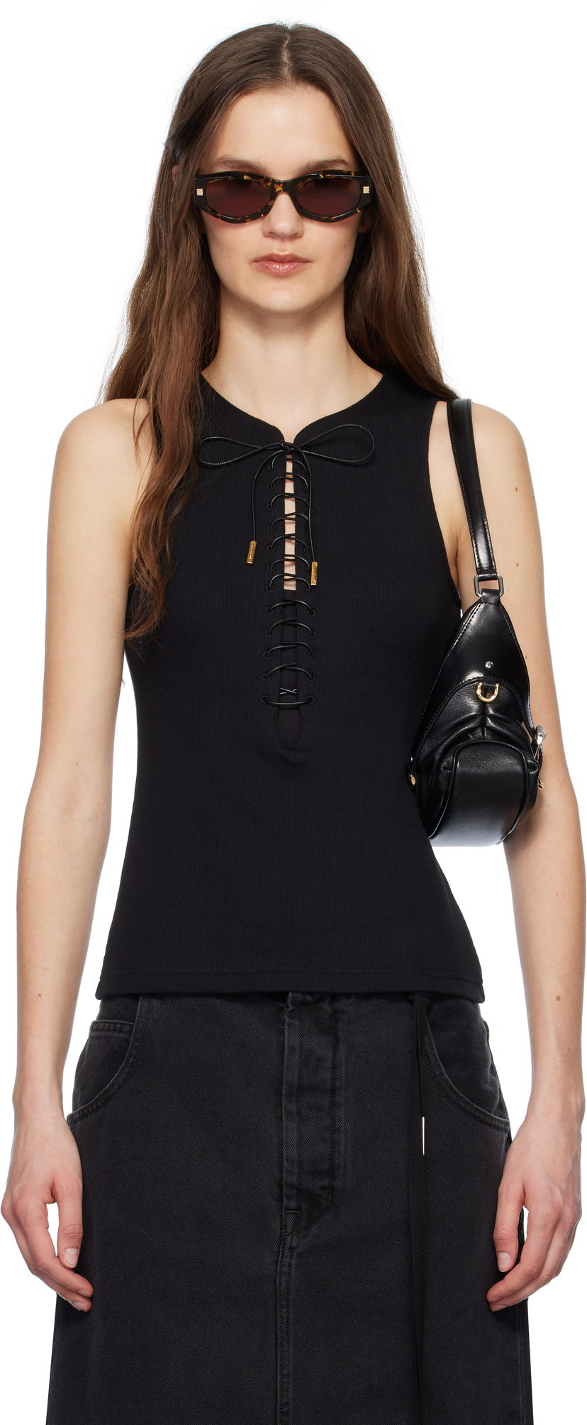 Безрукавка Givenchy Givenchy Slim Fit Laces Detail 4G Tank Top чорний | BW70F2317P001