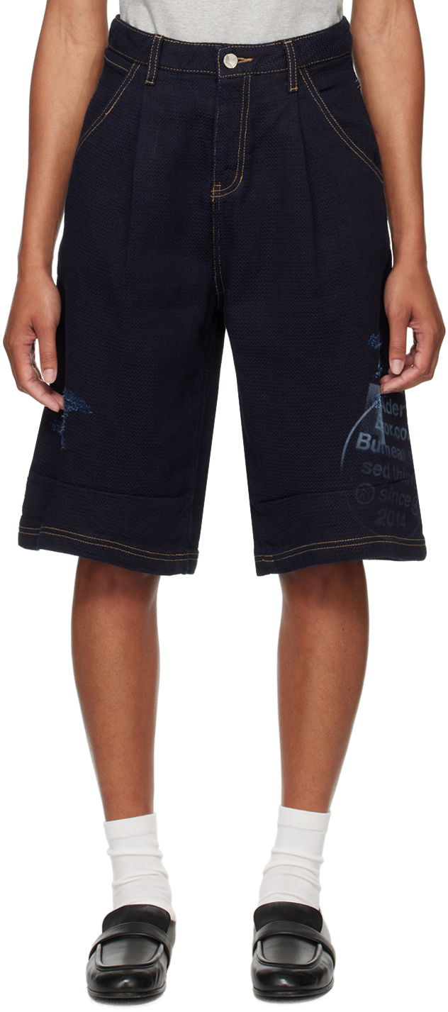 Шорти ADER ERROR Printed Denim Shorts темно-синій | BN01SSJE0203BL