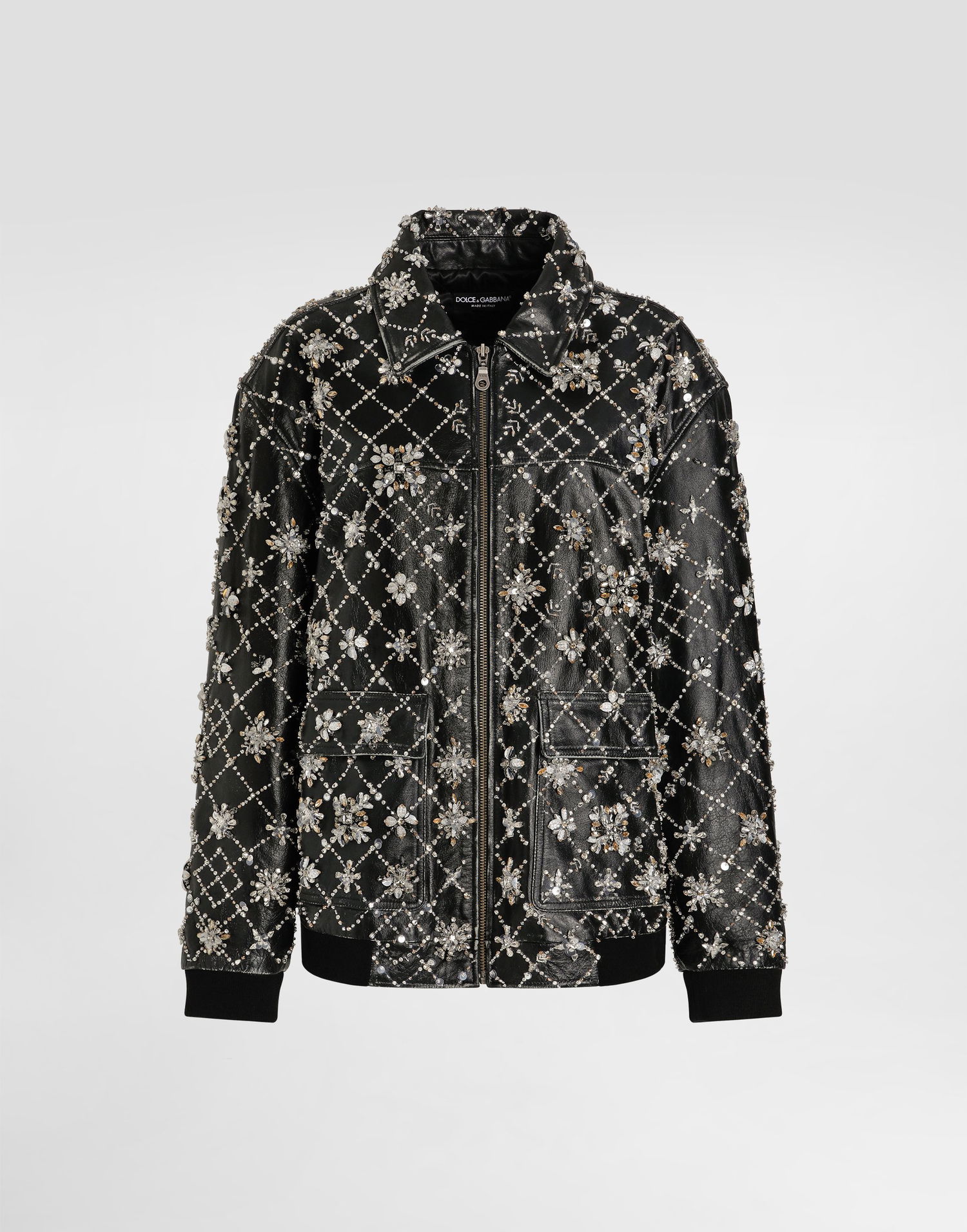 Куртка Dolce & Gabbana Dolce & Gabbana Vintage Leather Jacket With Embroidery чорний | F9T91ZGDDGBS8400, 0