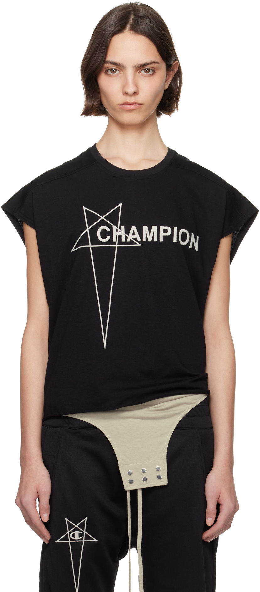 Безрукавка Rick Owens Rick Owens Champion Edition Micro Tatlin Tank Top чорний | CW01E1668 CHJG