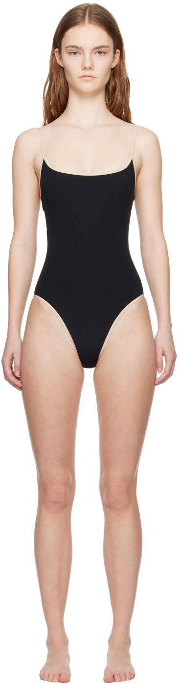Купальники TOTEME TOTEME Stripe Edge One-Piece Swimsuit чорний | 241-WSW1031-FB0097