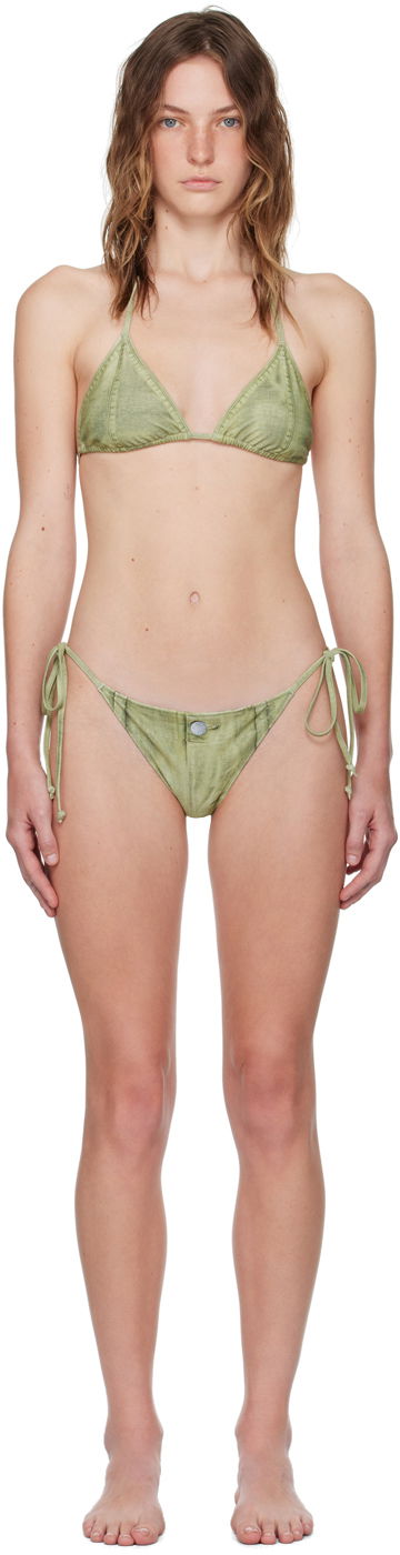 Купальники Acne Studios Green Printed Bikini Зелений | AJ0014-