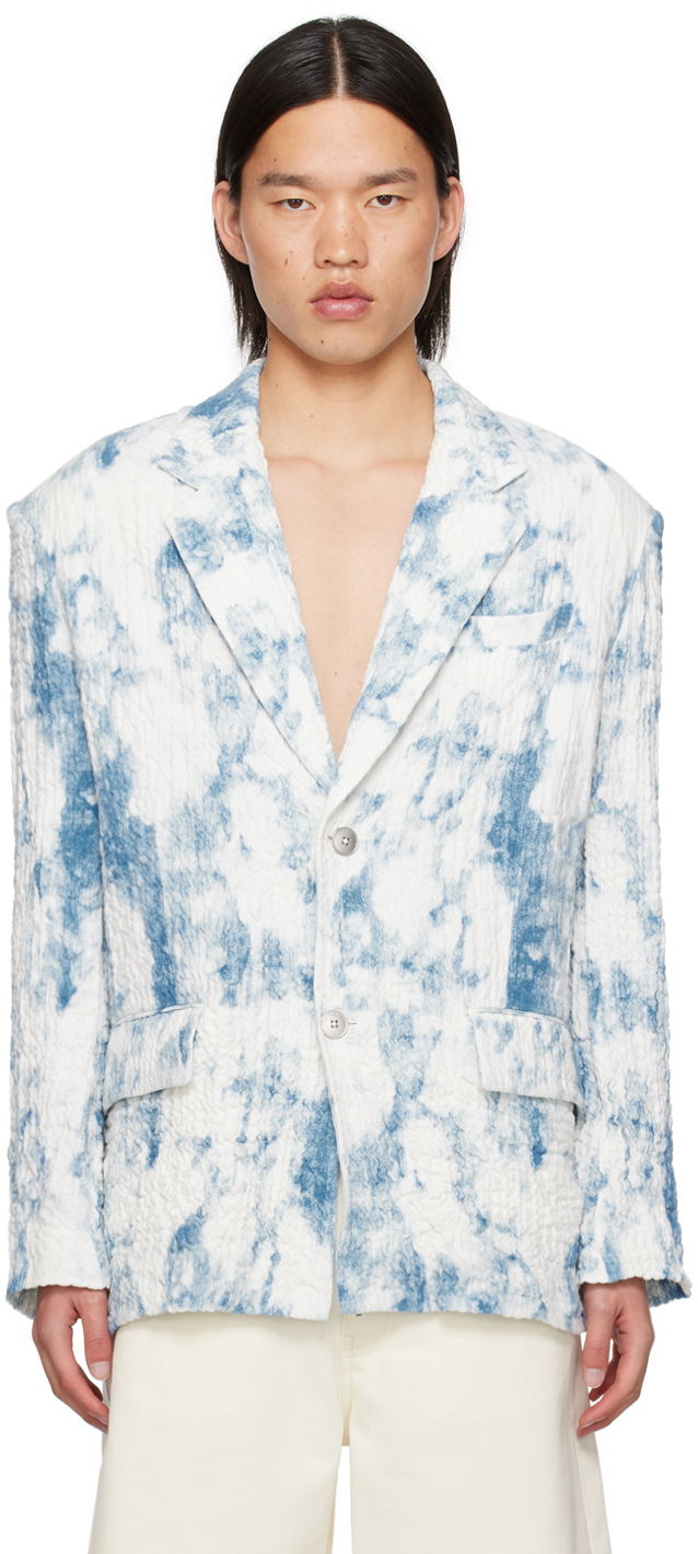 Куртка Feng Chen Wang Feng Chen Wang Printed Blazer Синій | FUS17JK13