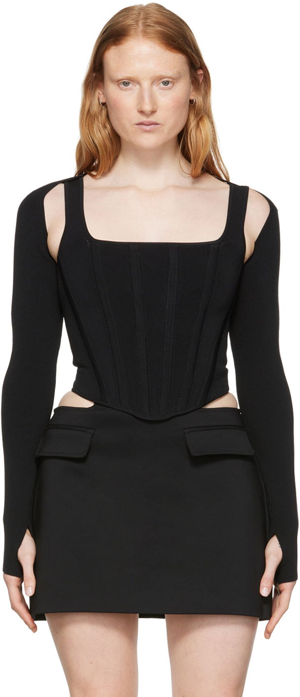 Спідниця Dion Lee Dion Lee Tank Top and Cardigan Set чорний | A7460P21