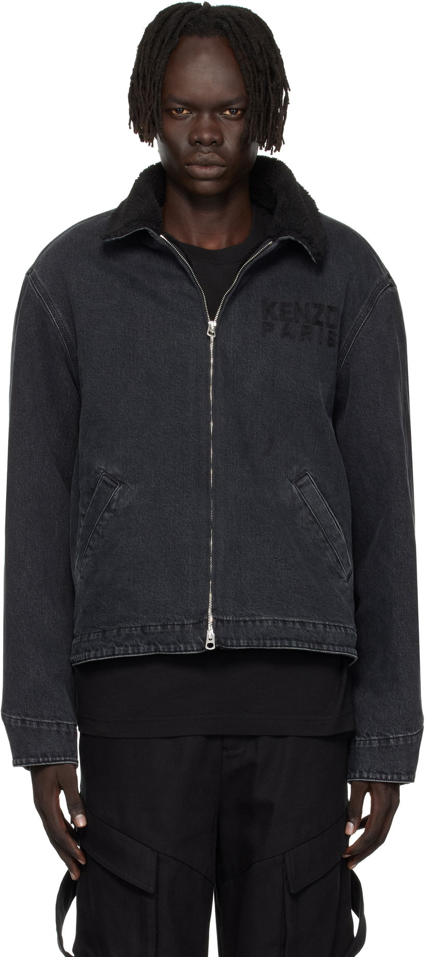 Куртка KENZO Kenzo Paris 'KENZO Happy Tiger' Denim Utility Jacket чорний | FF65DB1056C4