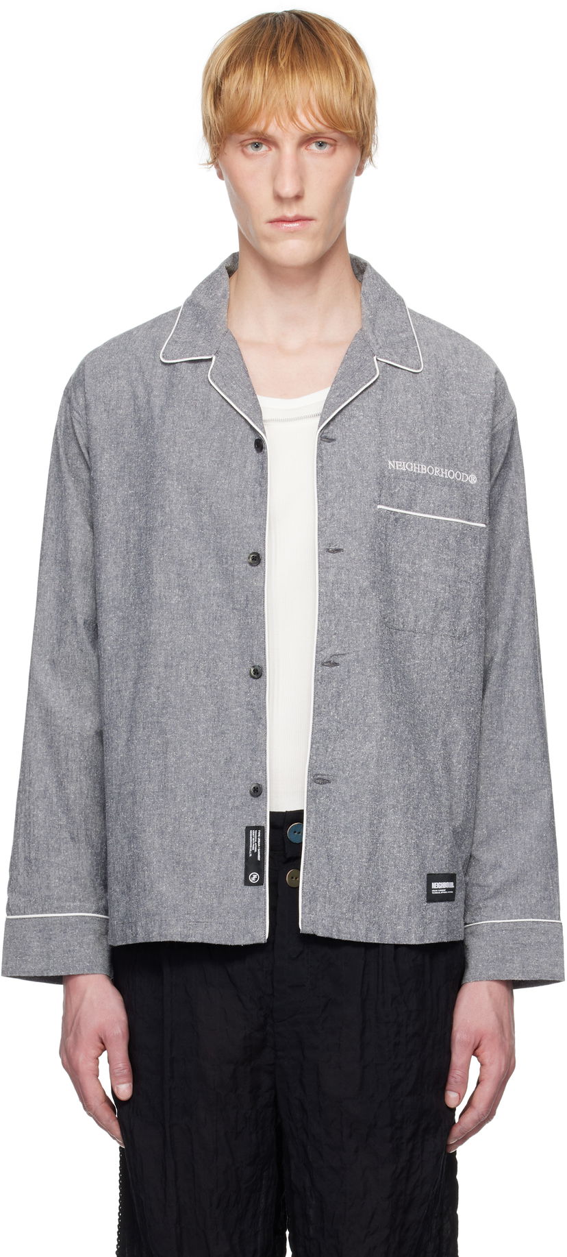 Сорочка Neighborhood Neighborhood Long Sleeve Pajama Shirt Сірий | 251TSNH-SHM10