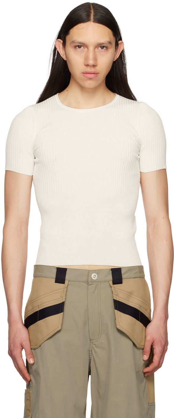 Кроп-топи Dion Lee Dion Lee Gradient Rib T-Shirt білий | C7192S23
