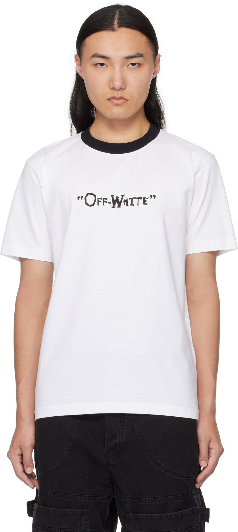 Футболка Off-White Slim Quote T-Shirt білий | OMAA027S25JER0090110