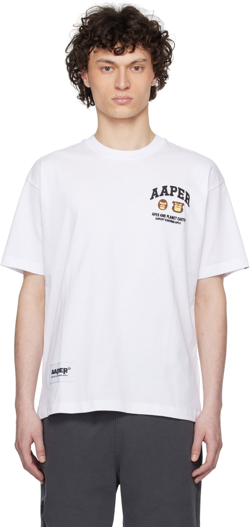 Футболка AAPE by A Bathing Ape AAPE By A Bathing Ape 'AAPER' Logo Short Sleeve T-Shirt білий | AAPTEM1611XXNWHX