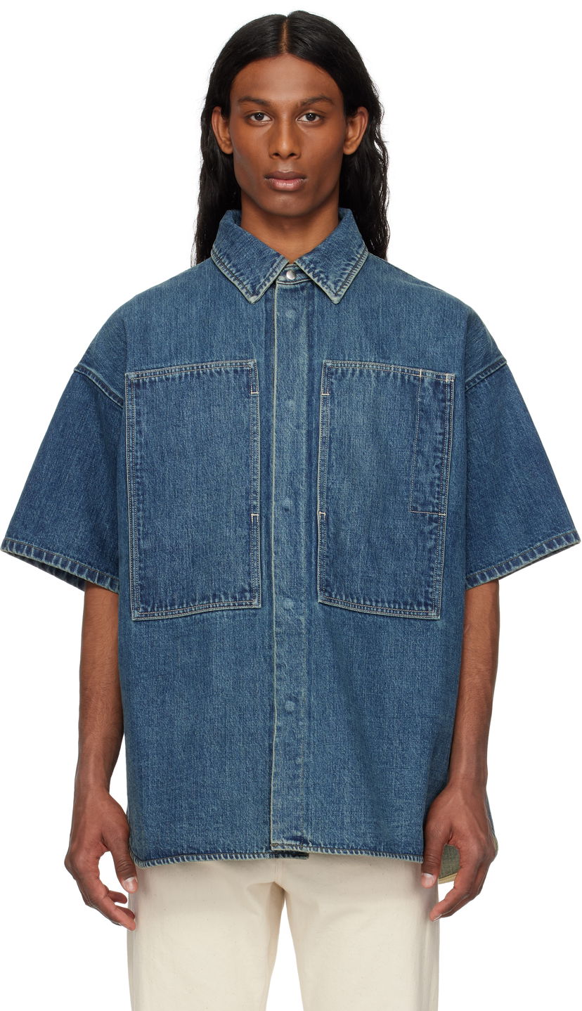 Сорочка Jil Sander Jil Sander Patch Pocket Denim Overshirt Синій | J47DL0168_J45291