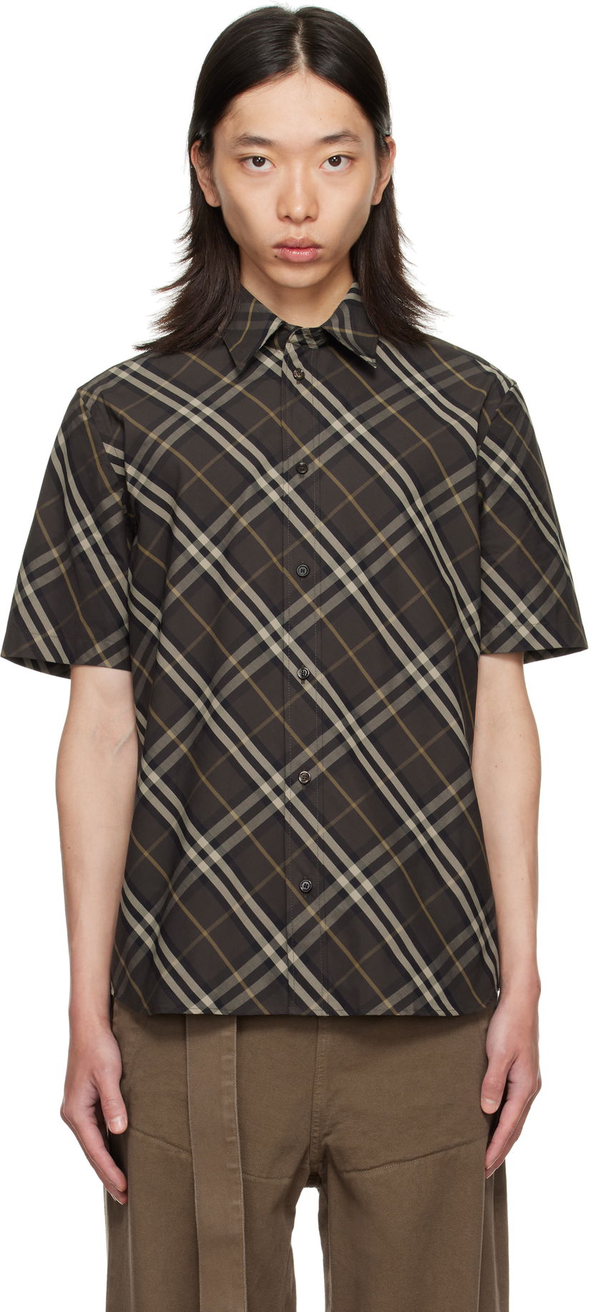 Сорочка Burberry Burberry Relaxed Fit Check Cotton Shirt Коричневий | 8116127