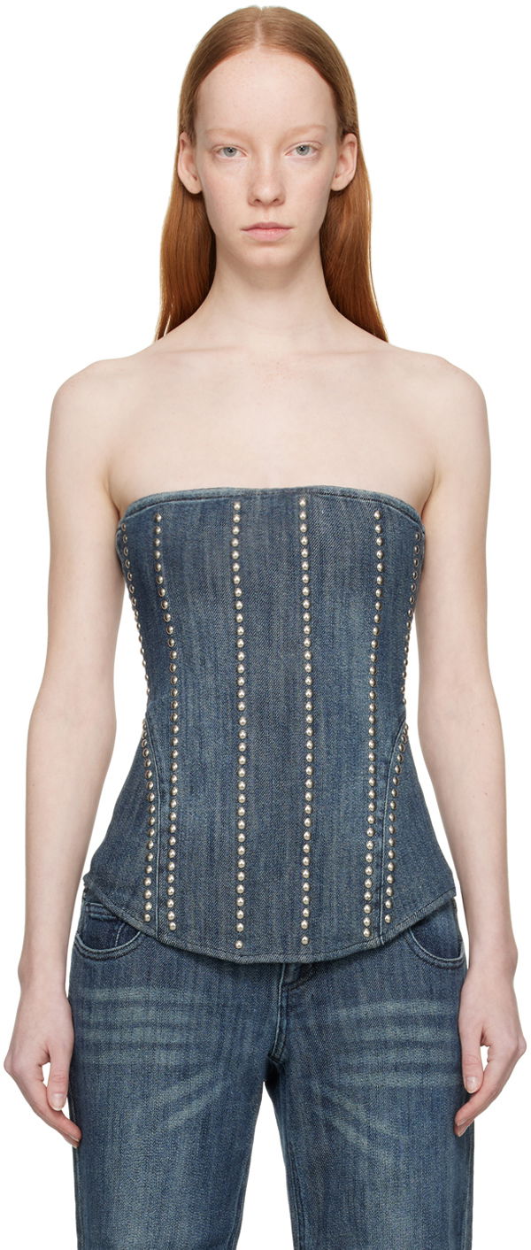 Безрукавка Miaou Miaou Libra Denim Corset Синій | 7063SD2DUR