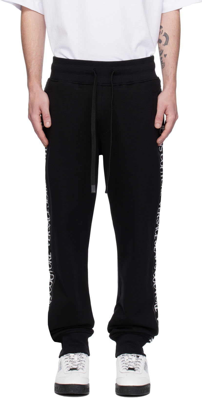Спортивні штани Versace Logo Tape Sweatpants чорний | E77GAAC02_ECF02C