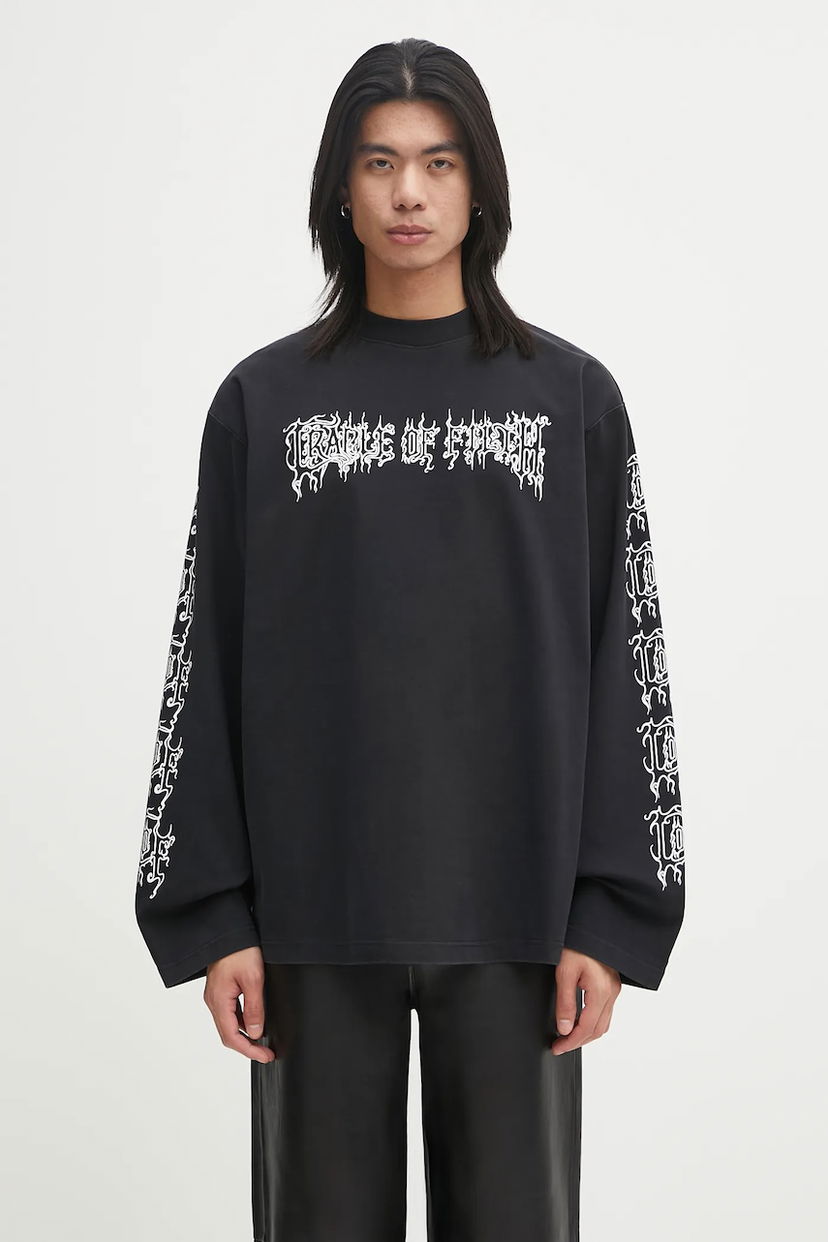 Футболка VETEMENTS VETEMENTS Cof Logo Long Sleeve T-Shirt чорний | UCF76LS100B