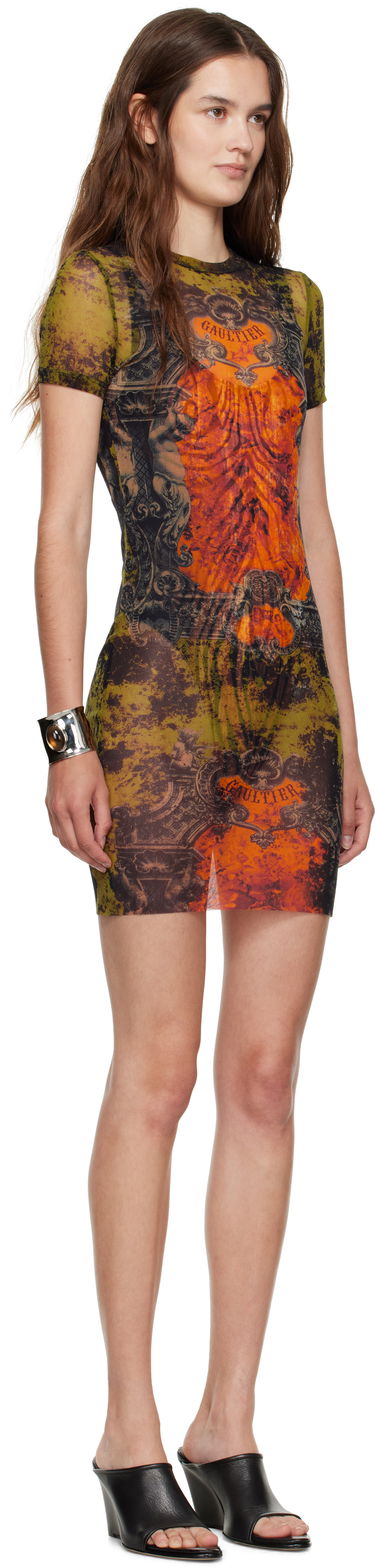 плаття Jean Paul Gaultier Jean Paul Gaultier 'The Médaillon' Mesh Graphic Minidress Різнокольоровий | 25/03-W-DR024-M006P-004115, 1