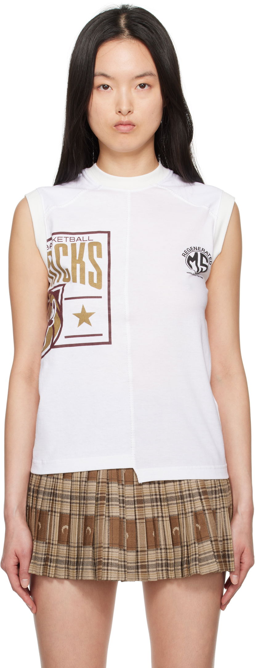 Безрукавка Marine Serre Marine Serre Graphic Print Tank Top білий | MTT090A UJER0003