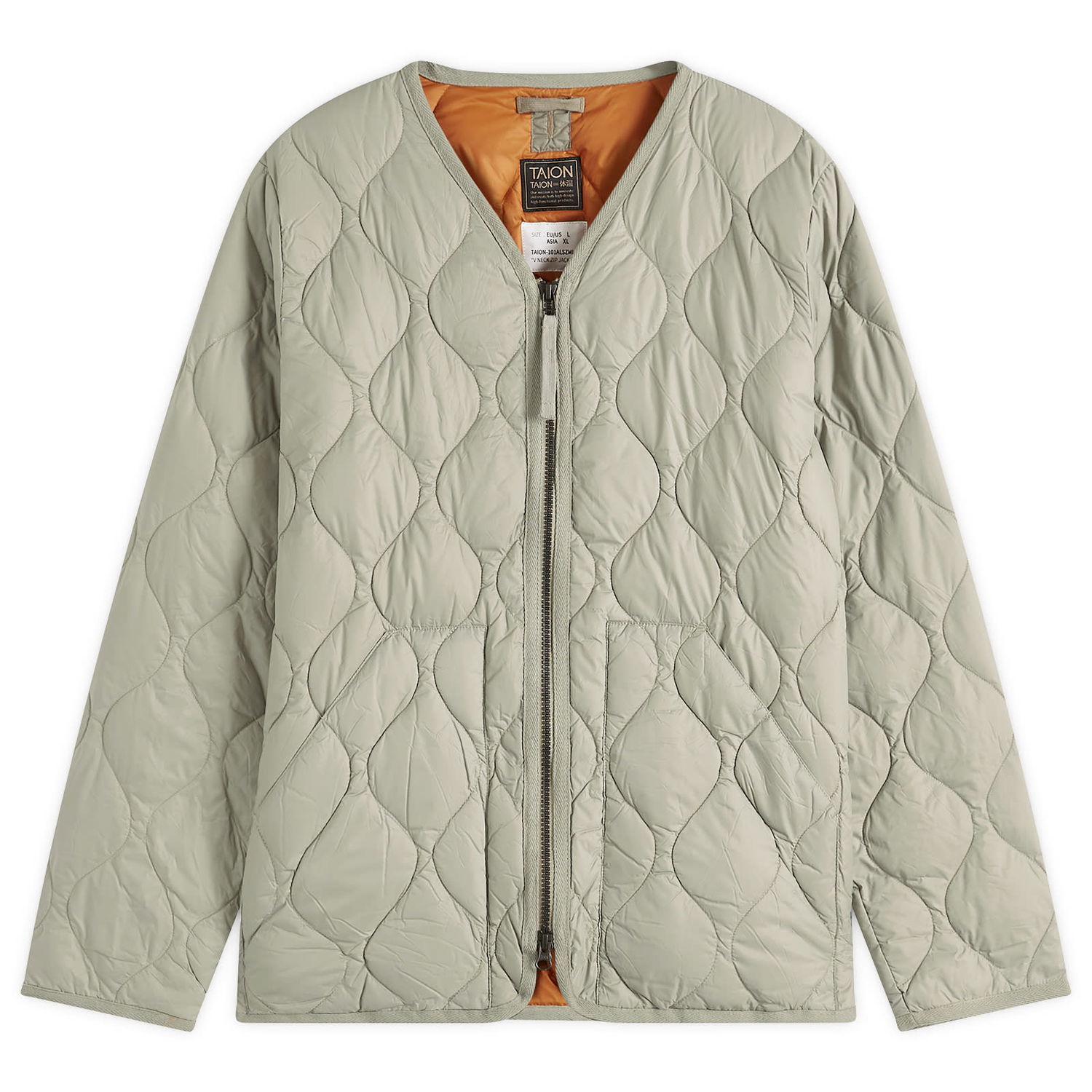 Пуховик TAION Military Zip V-Neck Softshell Down Jacket, Size L Зелений | TAION-101ALSZML-1-DSG, 1