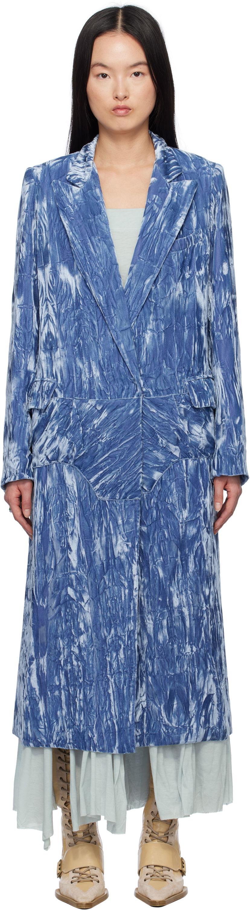 Пальто Collina Strada Collina Strada Wolverine Velvet Coat Синій | XX5217