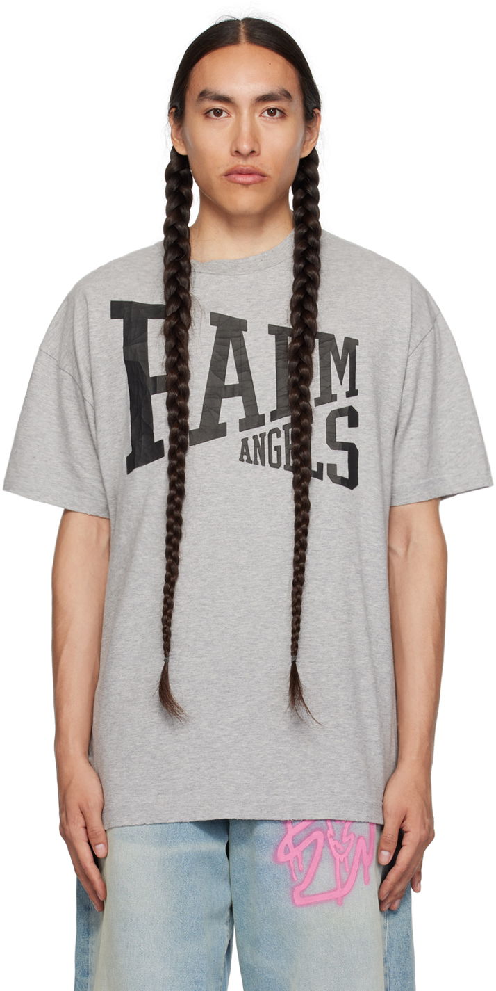 Футболка Palm Angels Gray College Сірий | PMAA072F23JER0020910