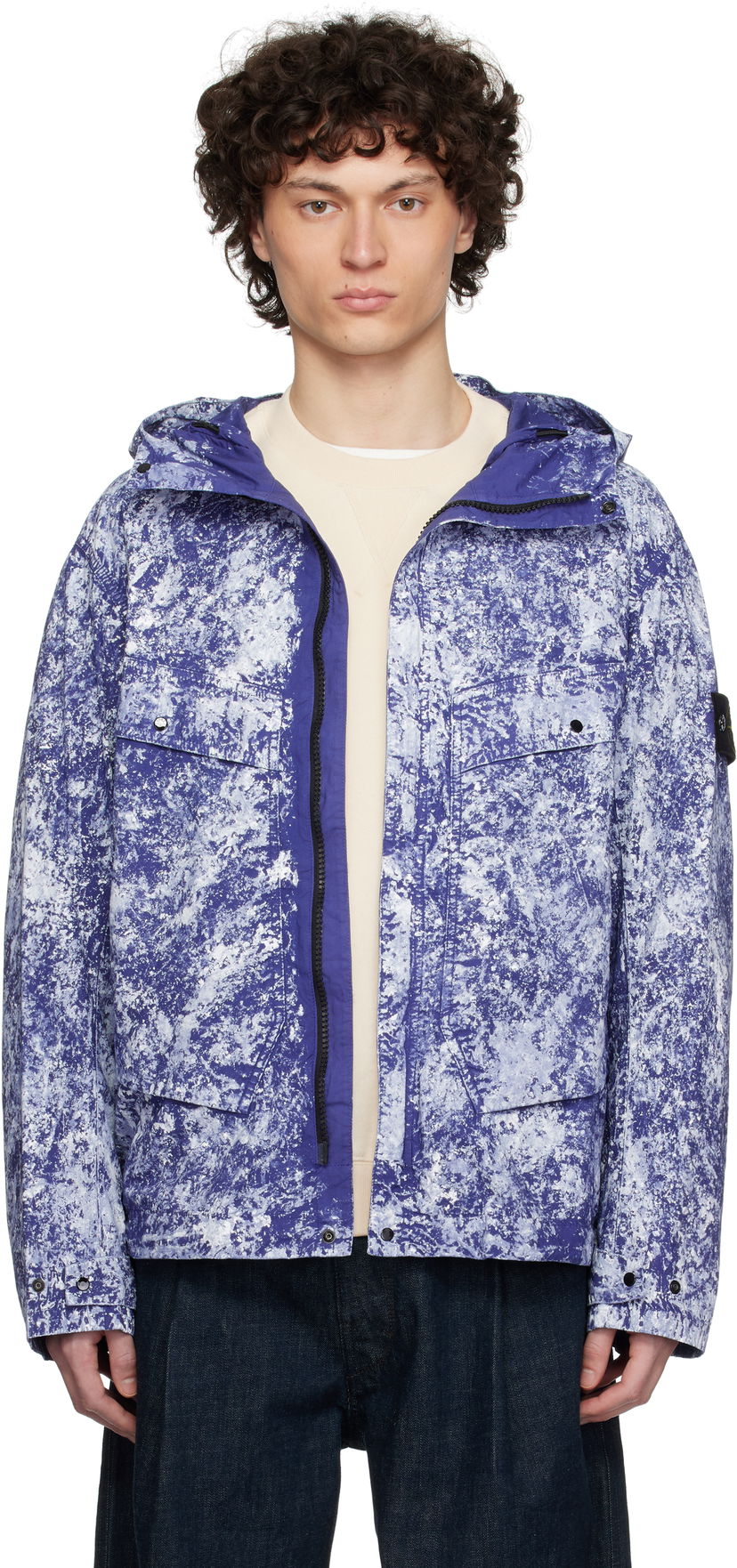 Вітровка Stone Island Stone Island Pigment Stretch-TC Hooded Jacket Синій | K1S15 4100076 S0143
