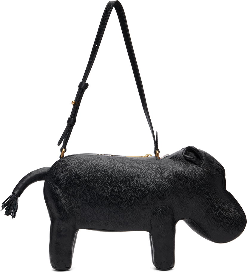 Сумочка Thom Browne Thom Browne Pebble Grain Hippo Baguette Bag чорний | UAG226A-00198