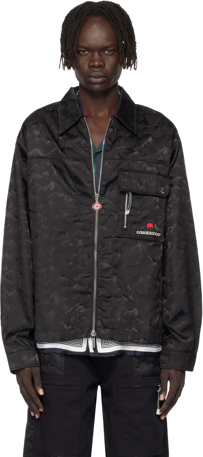 Куртка Casablanca Casablanca Mountain Camo Zip Jacket чорний | MPF25-SH-183-01