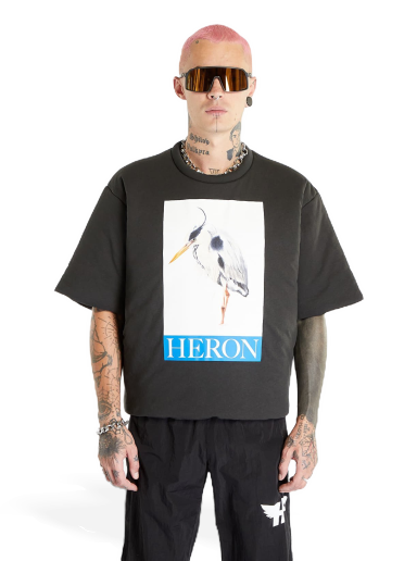 Футболка HERON PRESTON Heron Bird Painted Padded Tee чорний | HMAA033F23JER0011046