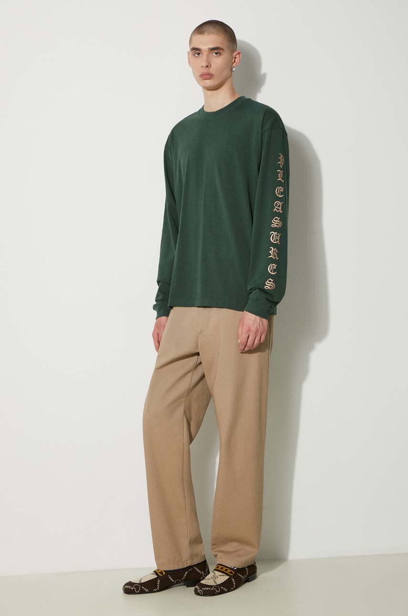 Футболка Pleasures PLEASURES Oe Long Sleeve T-Shirt Зелений | P24SU008.GREEN