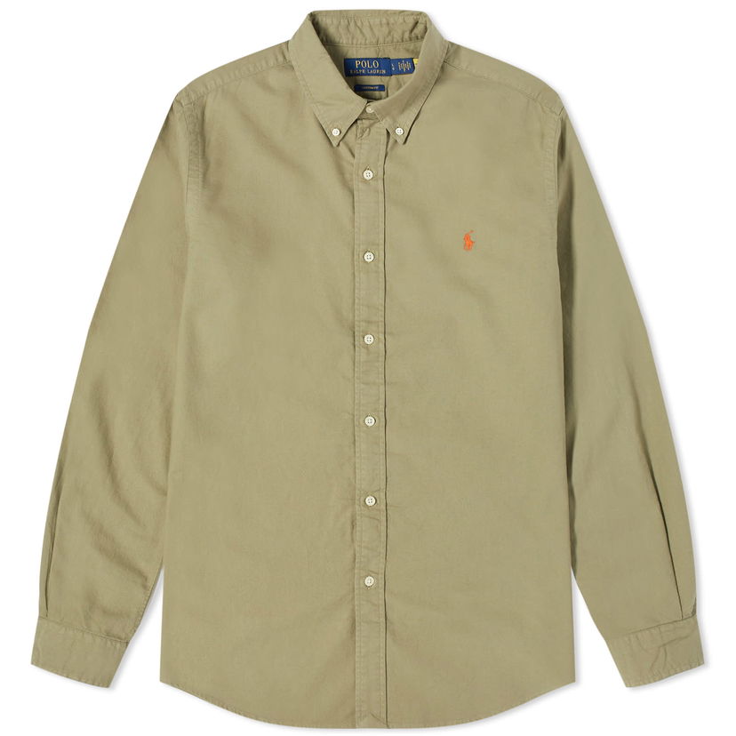 Сорочка Polo by Ralph Lauren Polo Ralph Lauren Men's Garment Dyed Oxford Shirt Sage Green бежевий | 710805564034