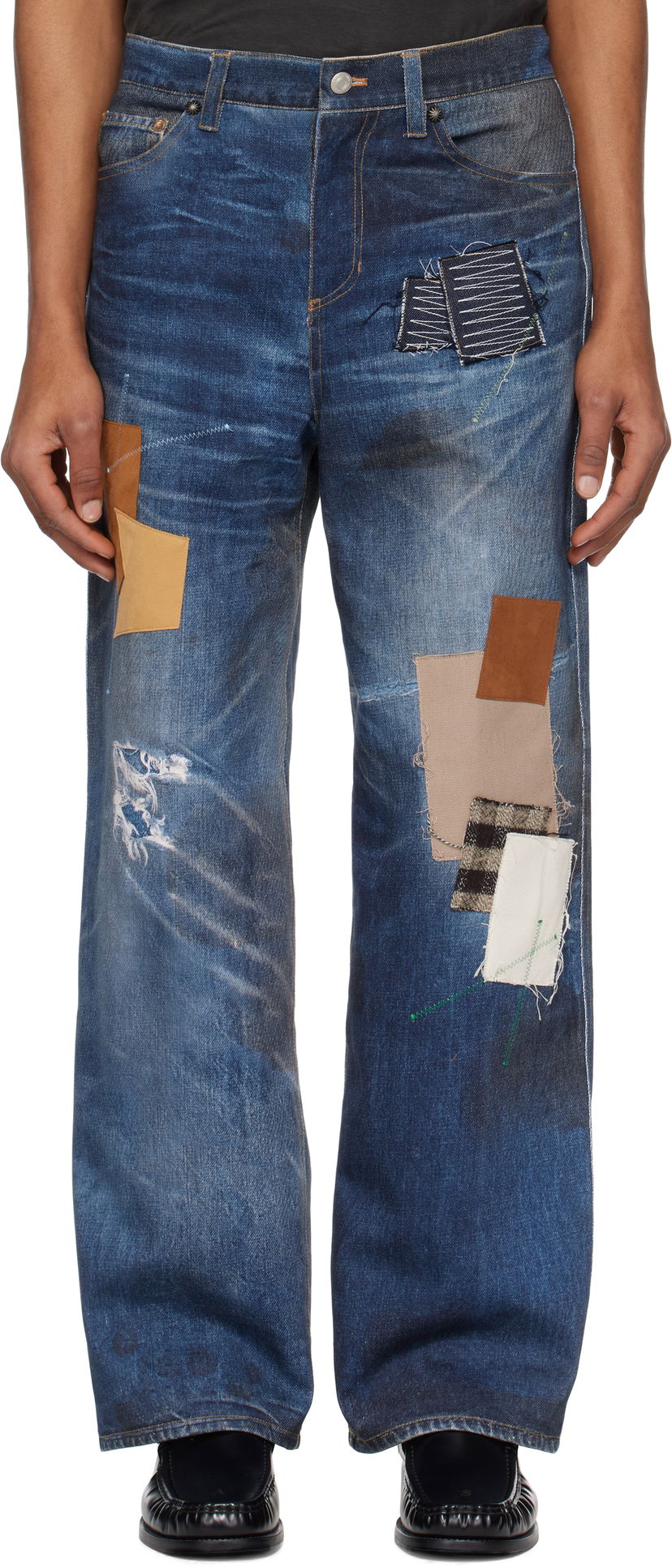 Джинси Andersson Bell Andersson Bell Patchwork Printed Denim Jeans Синій | apa789u