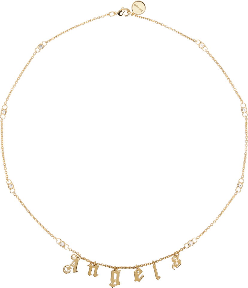 Кольє Palm Angels Palm Angels Rhinestone 'Angels' Chain Necklace Металік | PWOB127S25MAT0017679