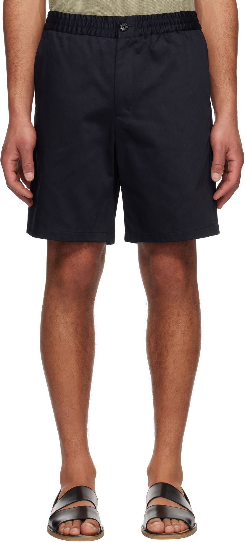 Шорти AMI AMI Paris Elasticated Waist Shorts темно-синій | HSO303.CO0103