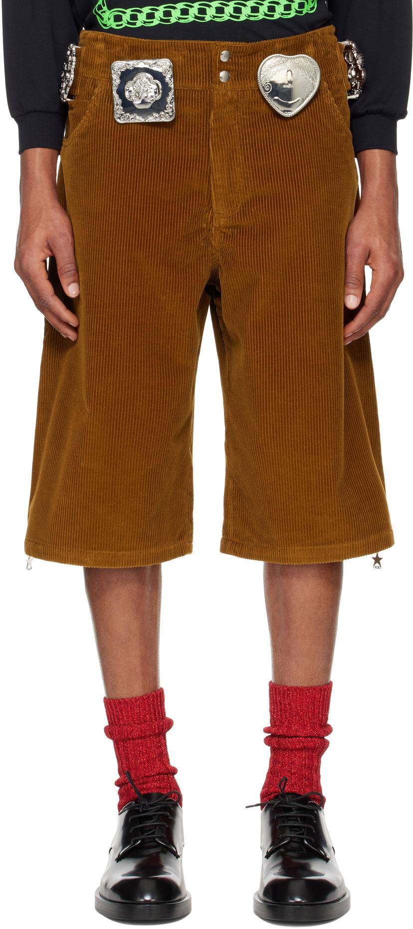 Шорти Chopova Lowena Chopova Lowena Biggity Corduroy Shorts Коричневий | 4095