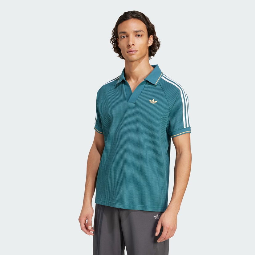 Сорочка поло adidas Originals adidas Originals Waffle Knit Polo Shirt Зелений | KC0691