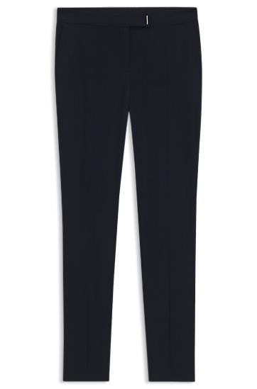 Штани BOSS Slim-Fit Trousers with Slit Hems темно-синій | 50541990