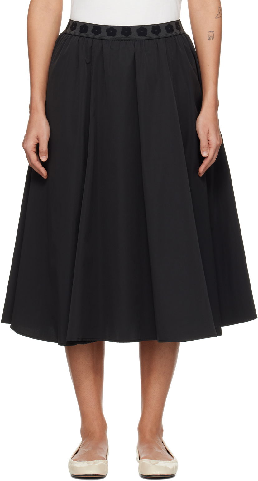 Спідниця KENZO Midi Skirt with Flower Waistband чорний | FF52JU3109FI