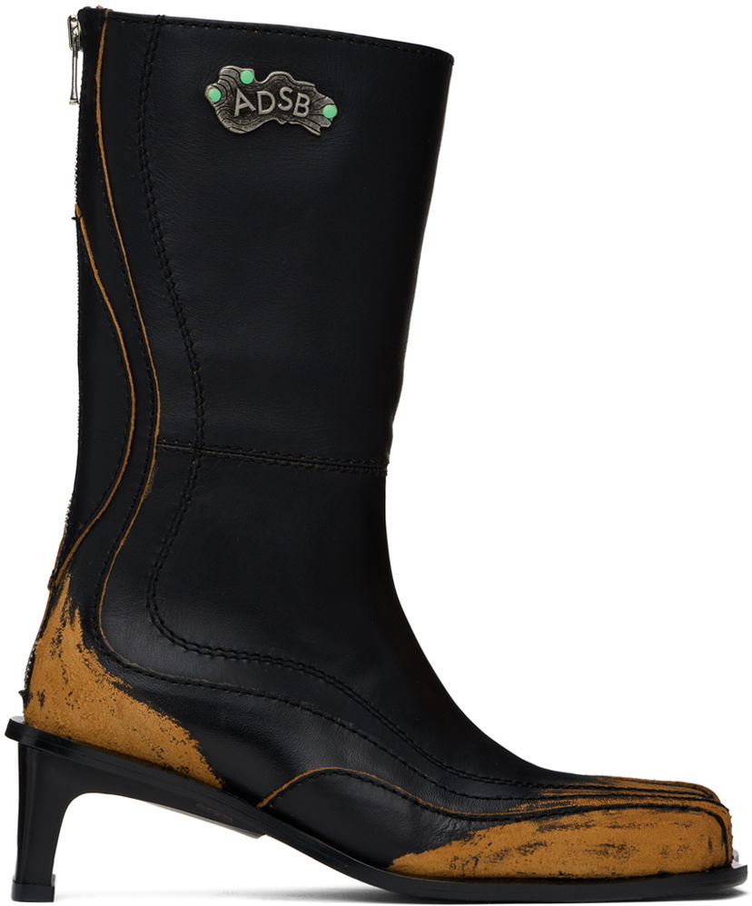 Кросівки та взуття Andersson Bell Everett Distressed Mid-Calf Boots чорний | aaa360w