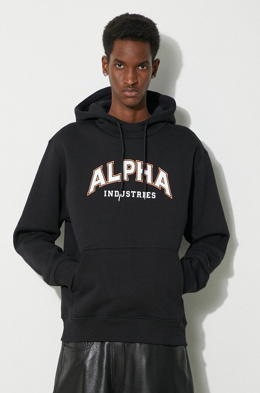 Світшоти Alpha Industries Hoodie With Print чорний | 146331
