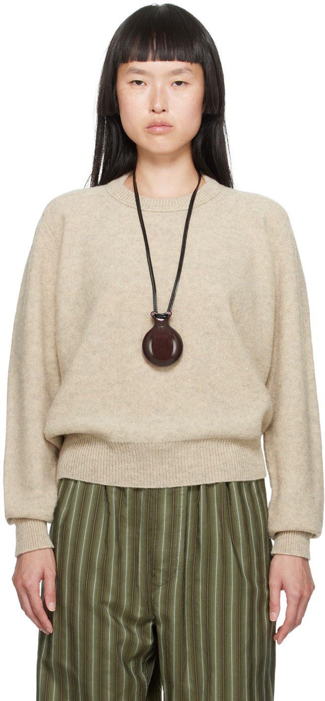 Cветр LEMAIRE Tilted Sweater бежевий | TO1087 LK085